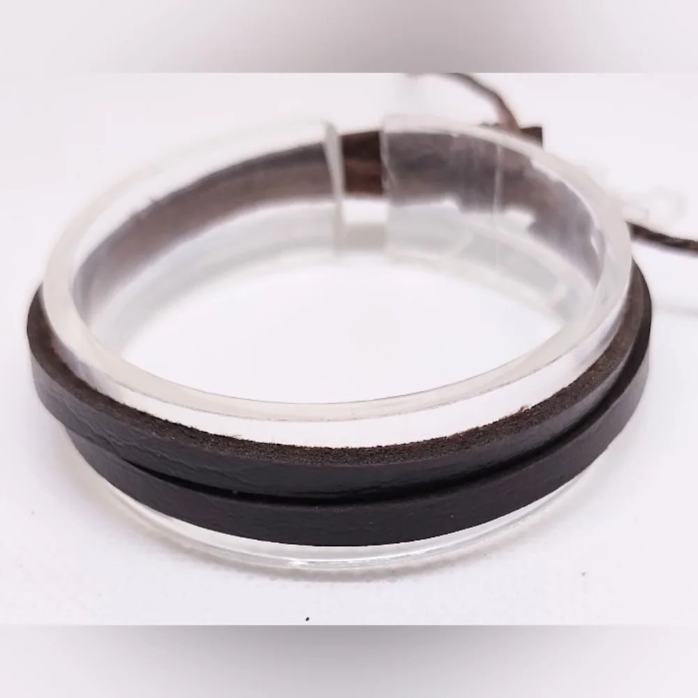 Men's Bracelet‎ Leather Layered Brown New f87
